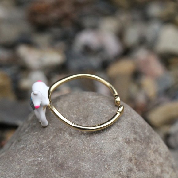 3/$25 🏷️  Sterling Silver Horse Animal Ring Adjustable Unicorn Enamel Ring Her - Picture 3 of 9